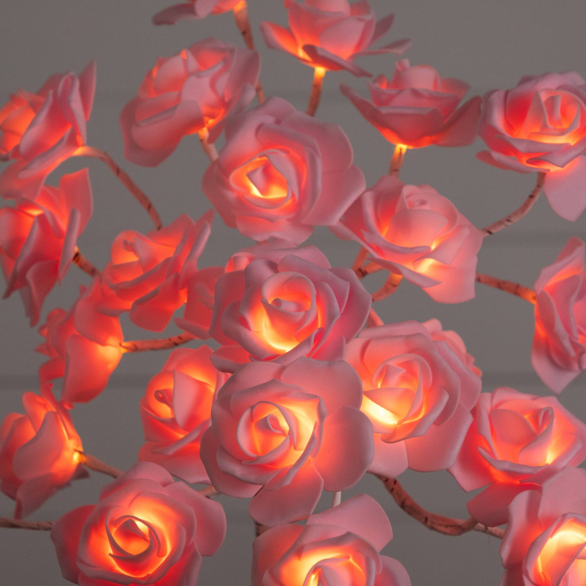 2ft. Pre-Lit Artificial Valentine's Day Twig Tree with 24 Rose Shaped LED Lights